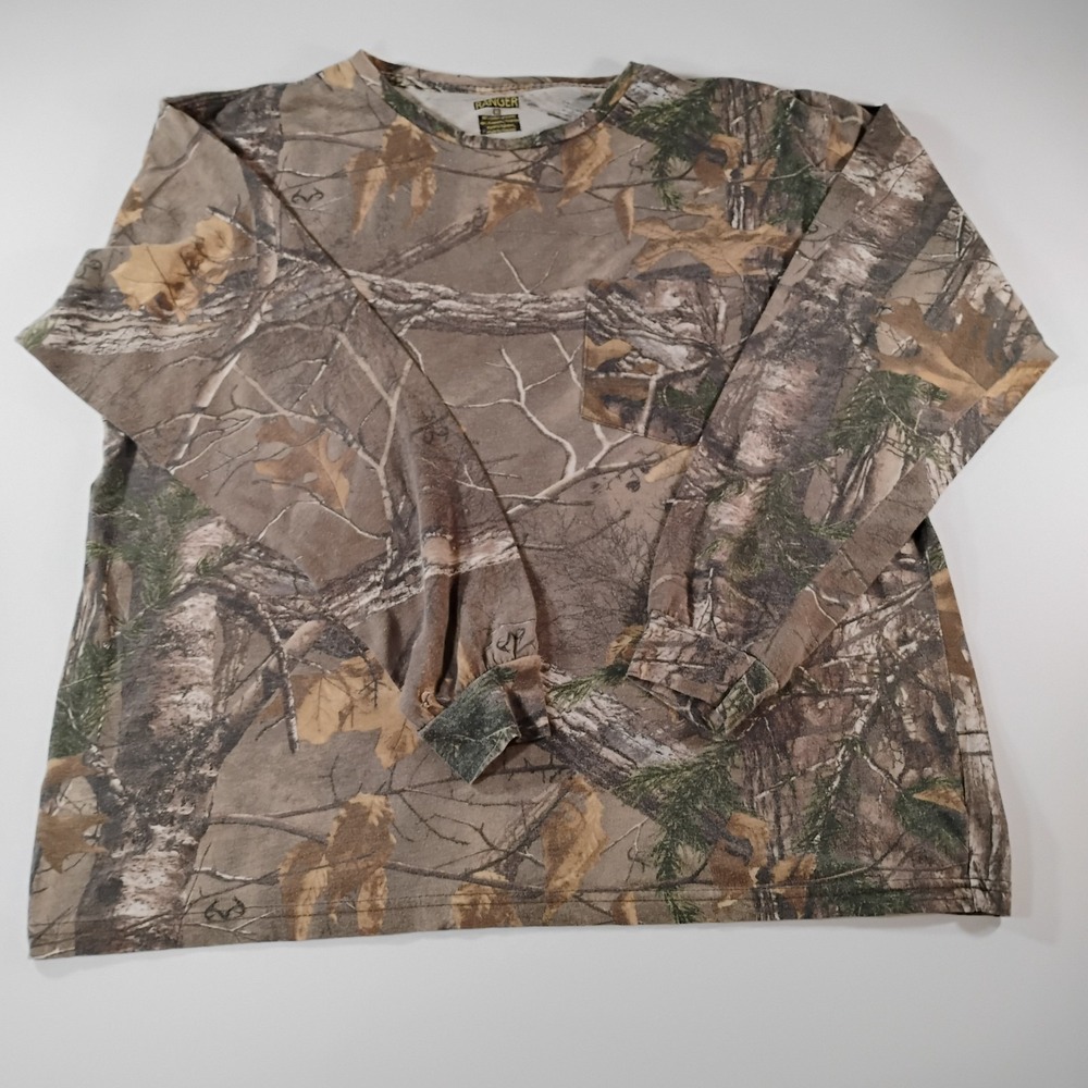 Ranger Men's XL Real Tree Camo Pocket Long Sleeve Tee Shirt